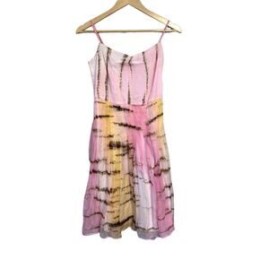 BCBGMAXAZRIA Pink Silk Spaghetti Strap Lined Dress | 4